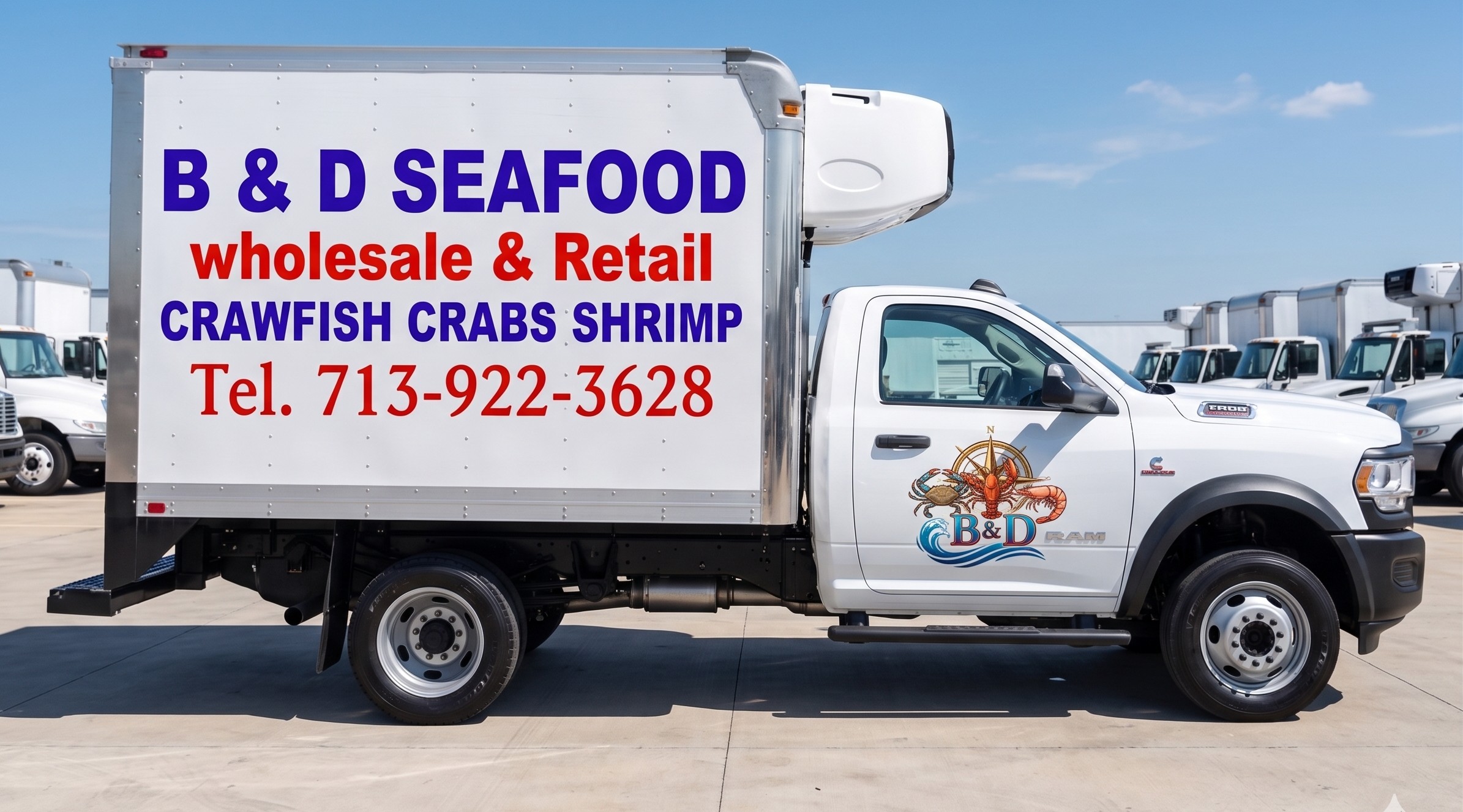 Custom vinyl lettering on service vehicle truck